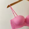 سوتین لیزری دکلته نیم‌ کاپ صورتی