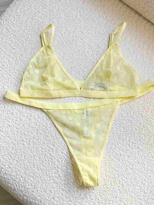 ست توری خال خالی پریمارک (Primark) لیمویی